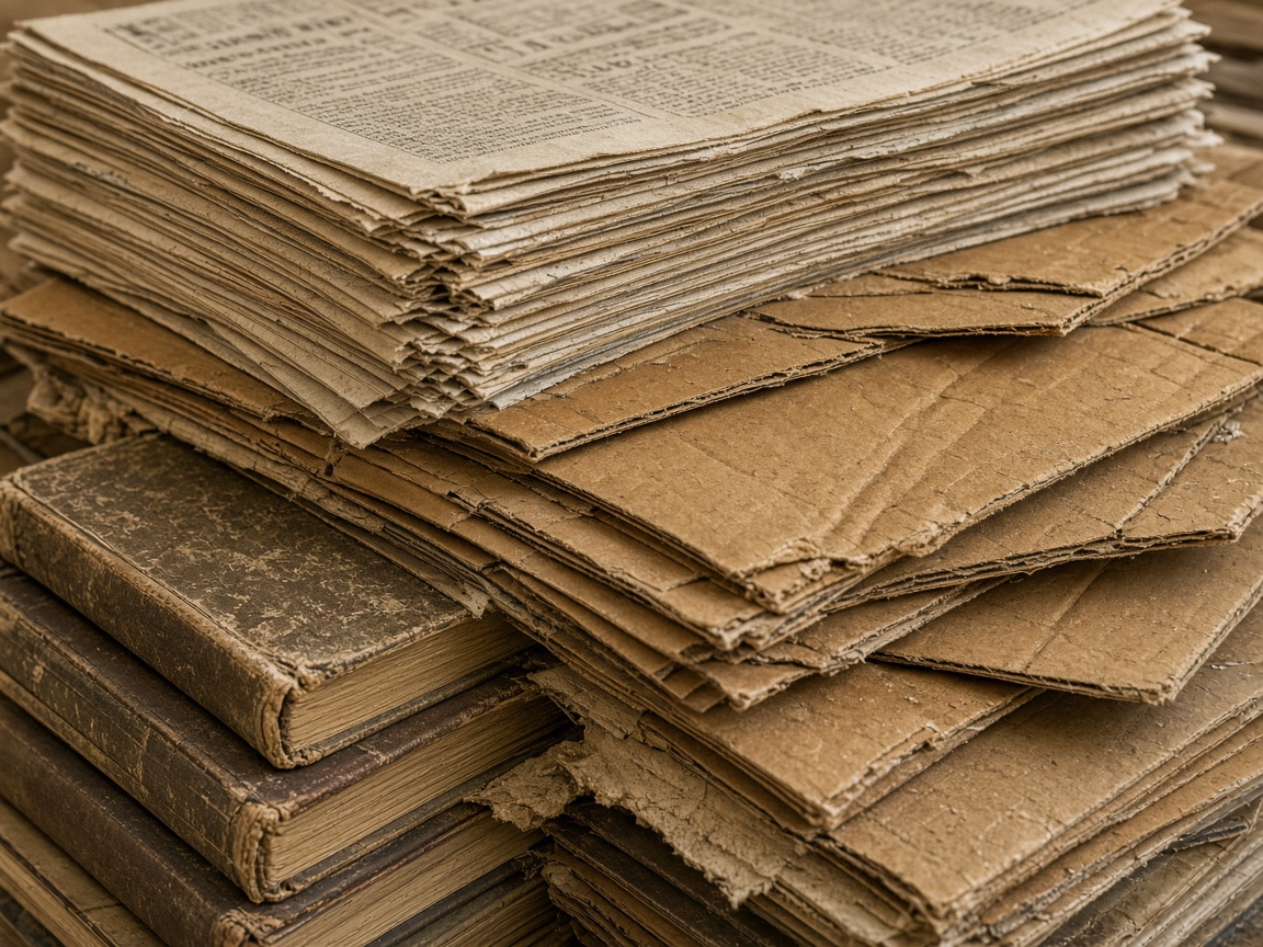 Paper scrap - newspaper, carton, books